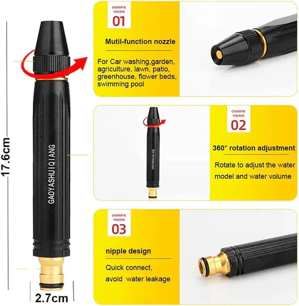 🔥 ÚLTIMO DÍA DE OFERTA — ¡SOLO $224 MXN! 🔥 Pistola de agua de alta presión para auto y hogar